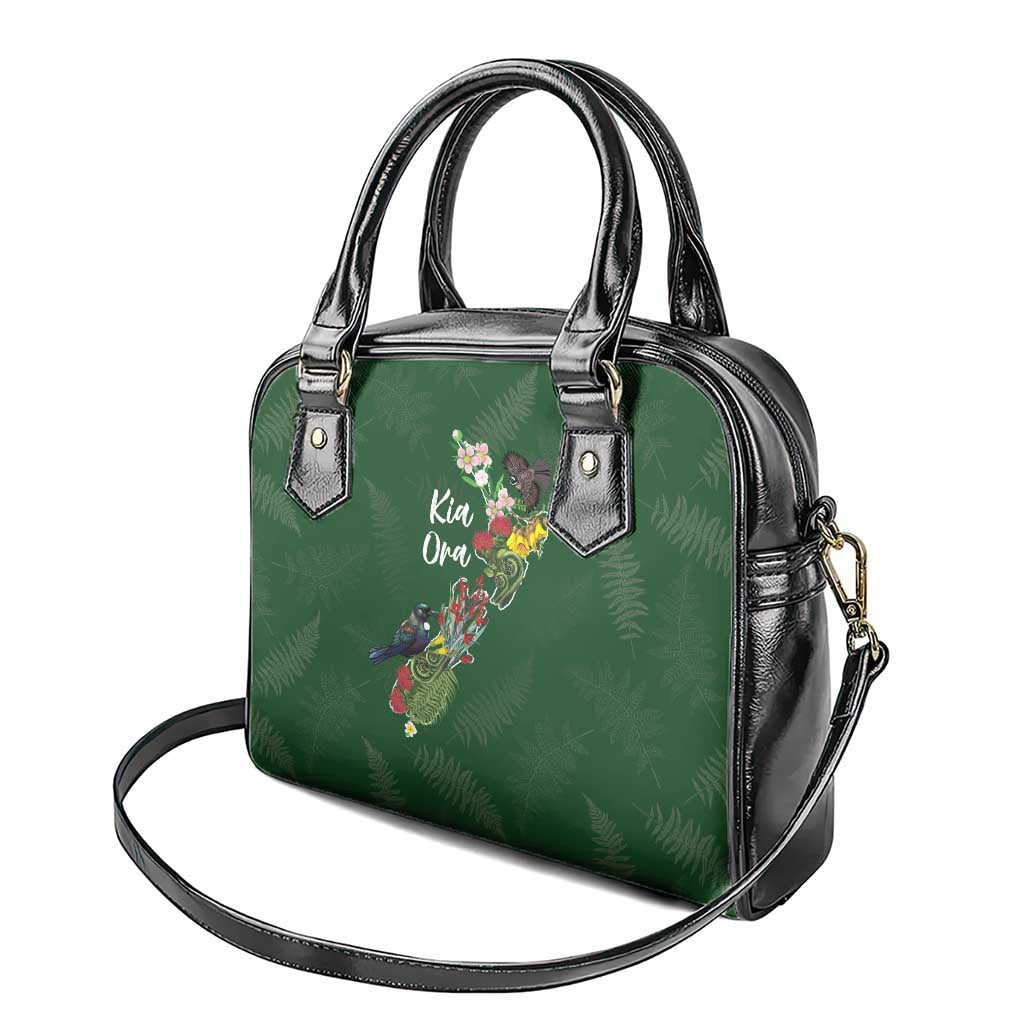 Kia Ora New Zealand Floral Shoulder Handbag Sage Green - Aussie Hoodie