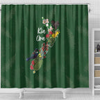 Kia Ora New Zealand Floral Shower Curtain Sage Green - Aussie Hoodie