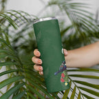 Kia Ora New Zealand Floral Skinny Tumbler Sage Green - Aussie Hoodie