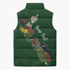 Kia Ora New Zealand Floral Personalized Sleeveless Puffer Jacket Sage Green - Aussie Hoodie