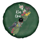 Kia Ora New Zealand Floral Spare Tire Cover Sage Green - Aussie Hoodie