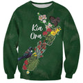 Kia Ora New Zealand Floral Personalized Sweatshirt Sage Green - Aussie Hoodie