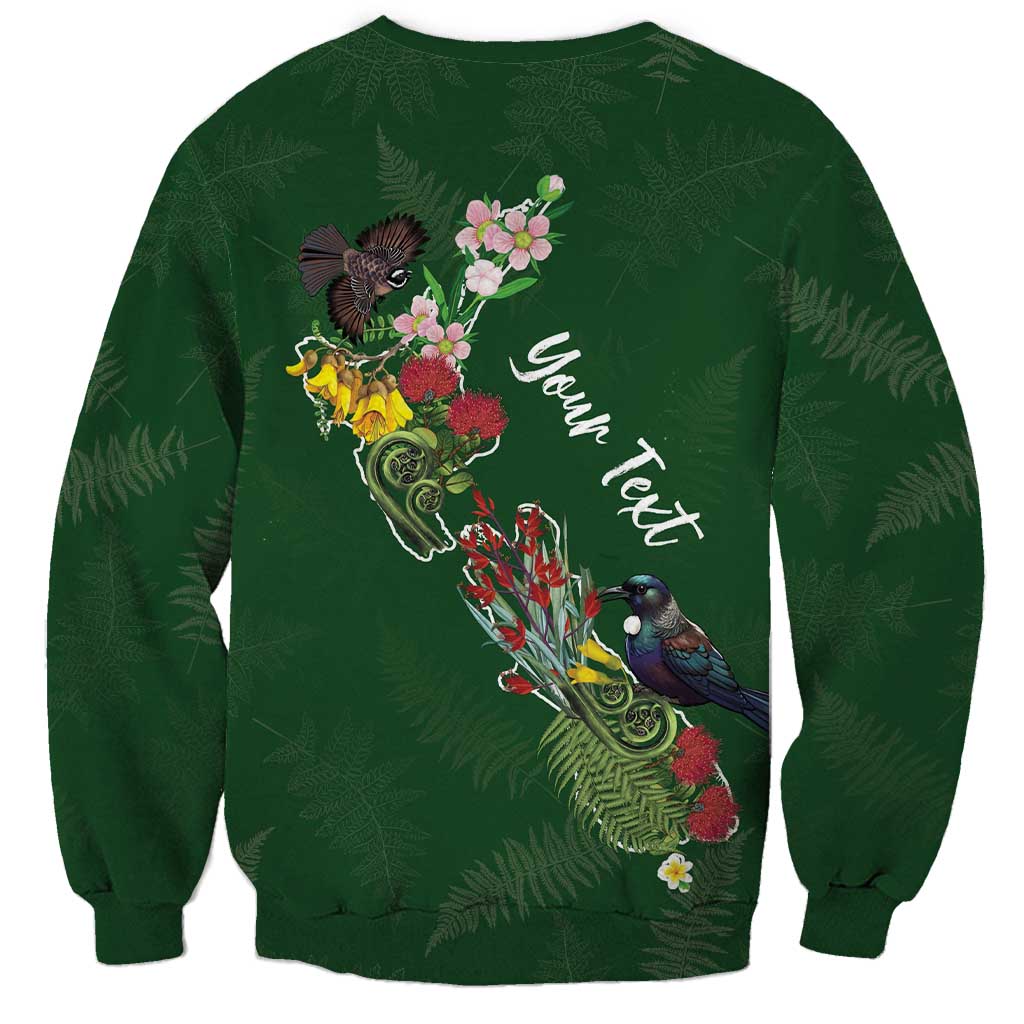 Kia Ora New Zealand Floral Personalized Sweatshirt Sage Green - Aussie Hoodie