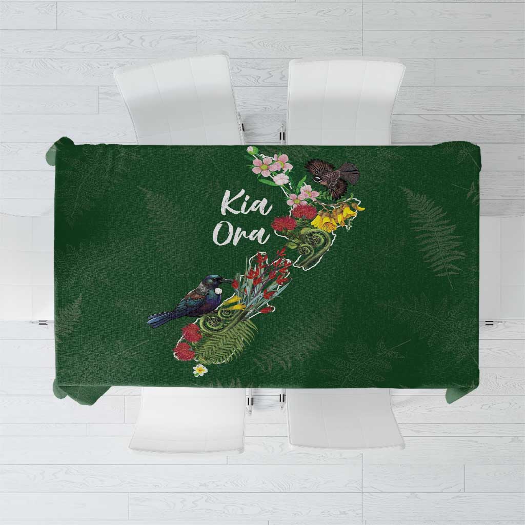 Kia Ora New Zealand Floral Tablecloth Sage Green - Aussie Hoodie