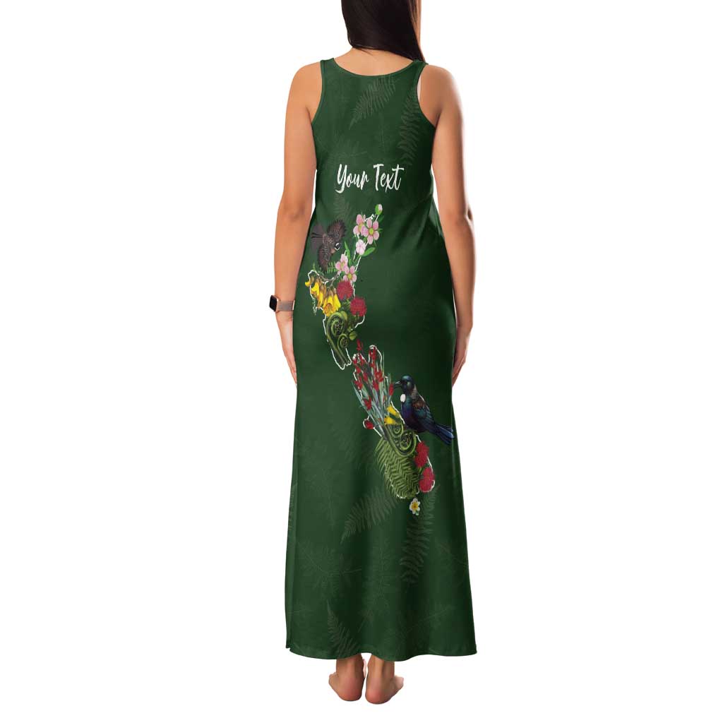 Kia Ora New Zealand Floral Personalized Tank Maxi Dress Sage Green - Aussie Hoodie