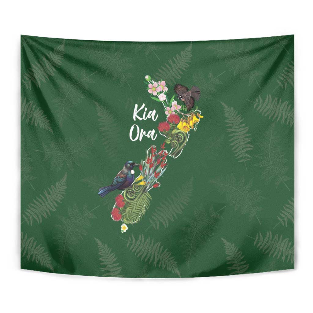 Kia Ora New Zealand Floral Tapestry Sage Green - Aussie Hoodie