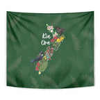 Kia Ora New Zealand Floral Tapestry Sage Green - Aussie Hoodie
