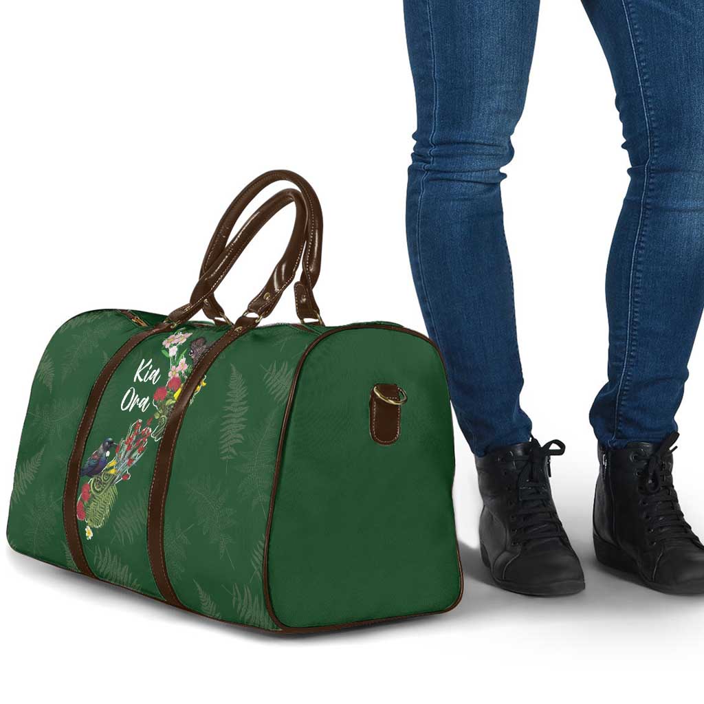 Kia Ora New Zealand Floral Travel Bag Sage Green - Aussie Hoodie