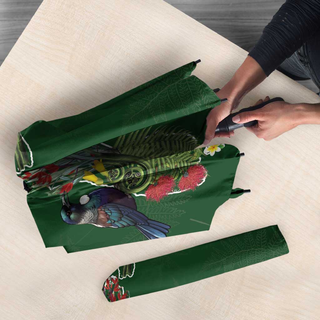 Kia Ora New Zealand Floral Umbrella Sage Green - Aussie Hoodie