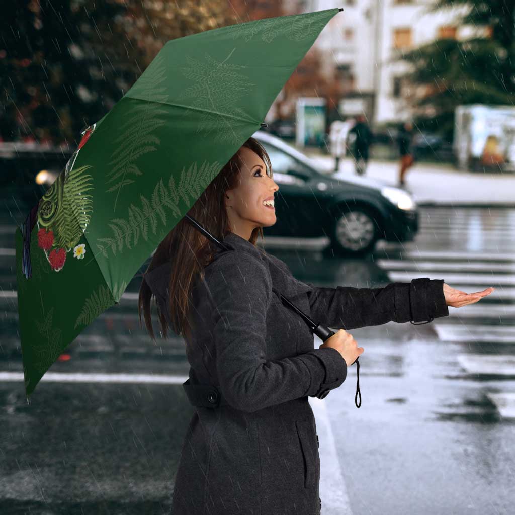 Kia Ora New Zealand Floral Umbrella Sage Green - Aussie Hoodie