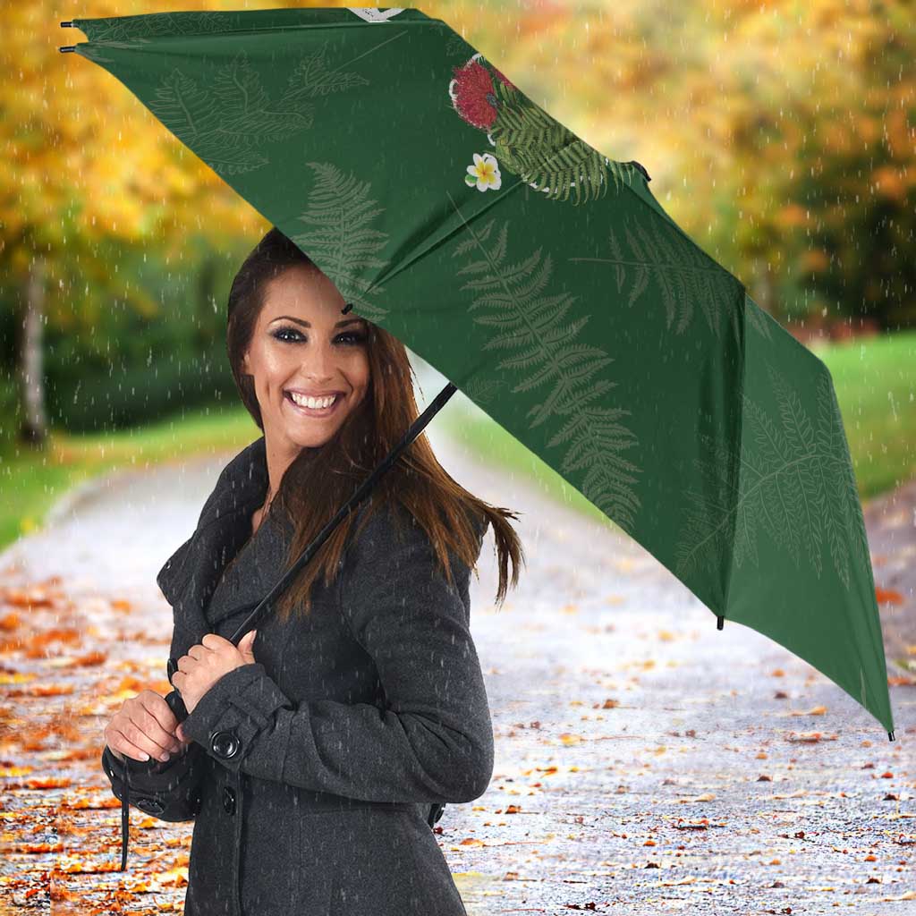 Kia Ora New Zealand Floral Umbrella Sage Green - Aussie Hoodie