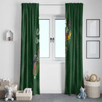 Kia Ora New Zealand Floral Window Curtain Sage Green - Aussie Hoodie