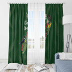 Kia Ora New Zealand Floral Window Curtain Sage Green - Aussie Hoodie