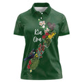 Kia Ora New Zealand Floral Personalized Women Polo Shirt Sage Green - Aussie Hoodie