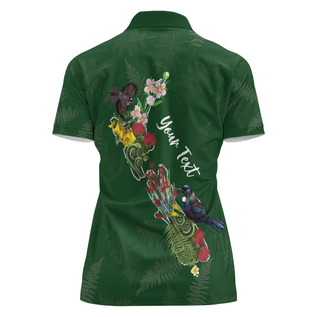 Kia Ora New Zealand Floral Personalized Women Polo Shirt Sage Green - Aussie Hoodie
