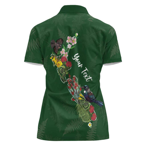 Kia Ora New Zealand Floral Personalized Women Polo Shirt Sage Green - Aussie Hoodie