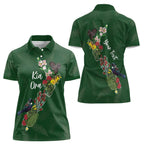Kia Ora New Zealand Floral Personalized Women Polo Shirt Sage Green - Aussie Hoodie