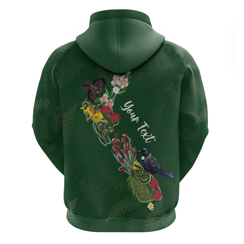 Kia Ora New Zealand Floral Personalized Zip Hoodie Sage Green - Aussie Hoodie