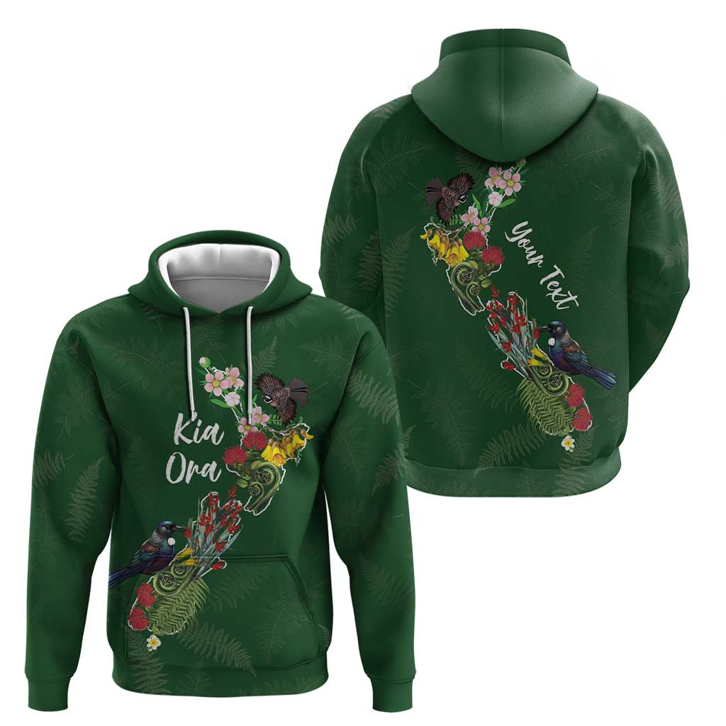 Kia Ora New Zealand Floral Personalized Zip Hoodie Sage Green - Aussie Hoodie