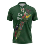 Kia Ora New Zealand Floral Personalized Zipper Polo Shirt Sage Green - Aussie Hoodie