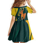 Australia Day Family Matching Off Shoulder Maxi Dress and Hawaiian Shirt Kangaroo National Color