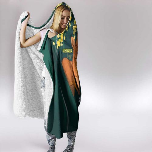 Australia Day Hooded Blanket Kangaroo National Color