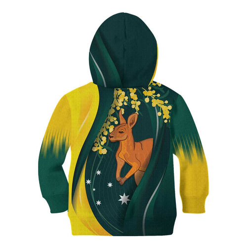 Australia Day Kid Hoodie Kangaroo National Color