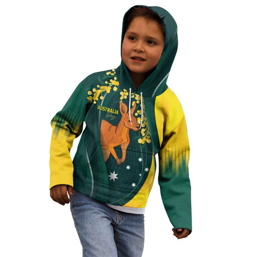 Australia Day Kid Hoodie Kangaroo National Color