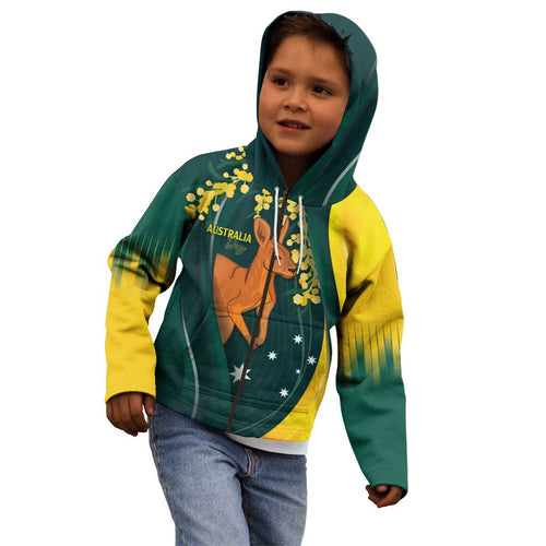 Australia Day Kid Hoodie Kangaroo National Color