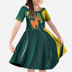 Australia Day Kid Short Sleeve Dress Kangaroo National Color