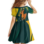Australia Day Kid Short Sleeve Dress Kangaroo National Color