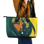 Australia Day Leather Tote Bag Kangaroo National Color