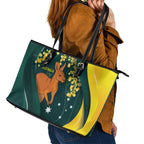 Australia Day Leather Tote Bag Kangaroo National Color