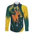 Australia Day Long Sleeve Button Shirt Kangaroo National Color