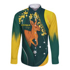 Australia Day Long Sleeve Button Shirt Kangaroo National Color