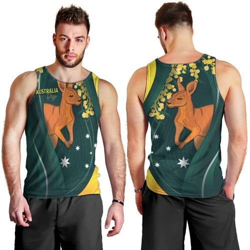 Australia Day Men Tank Top Kangaroo National Color
