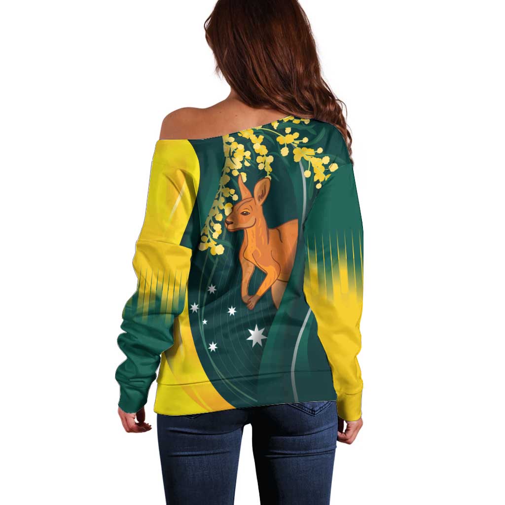 Australia Day Off Shoulder Sweater Kangaroo National Color