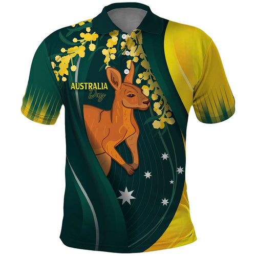 Australia Day Polo Shirt Kangaroo National Color