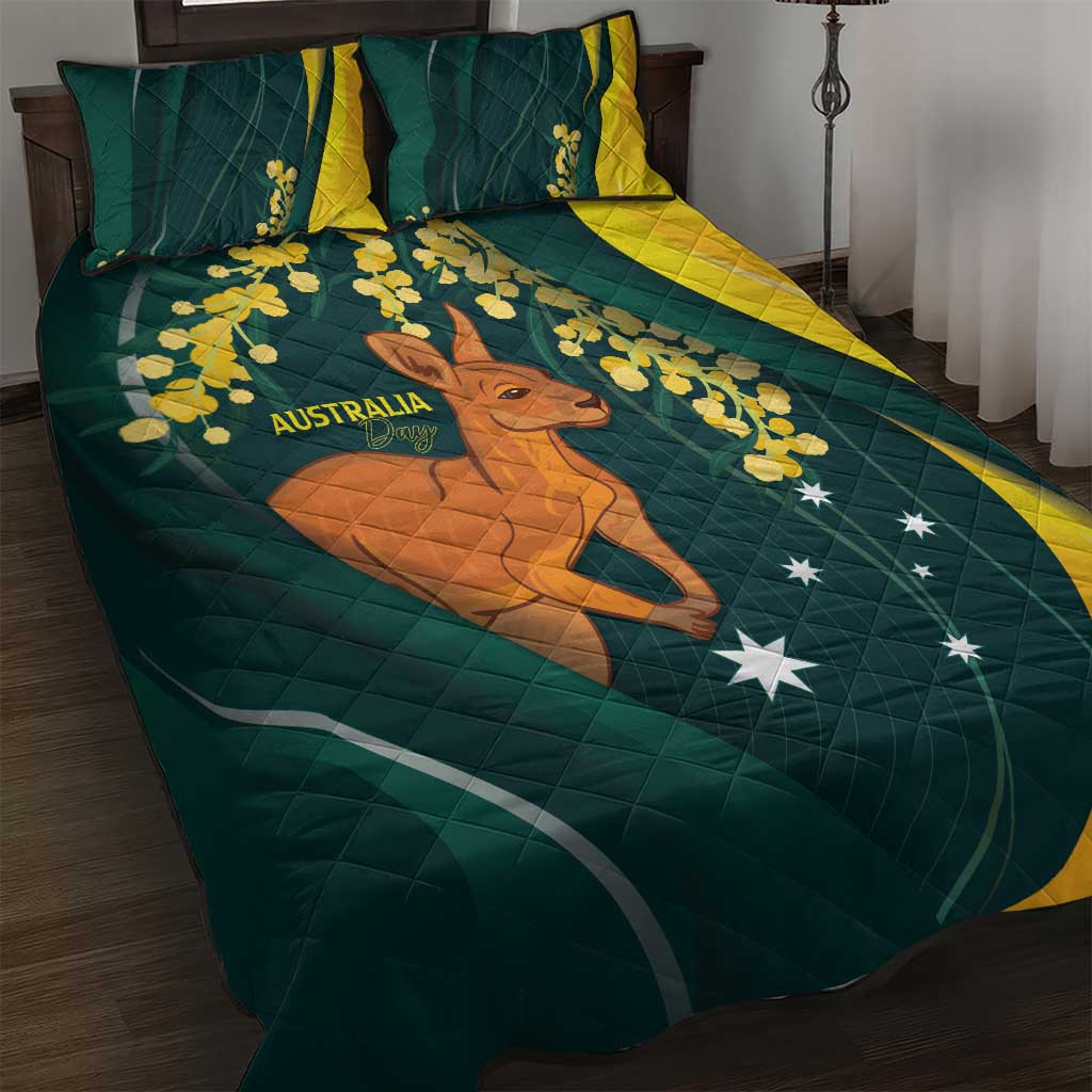 Australia Day Quilt Bed Set Kangaroo National Color