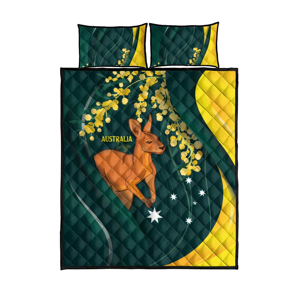 Australia Day Quilt Bed Set Kangaroo National Color