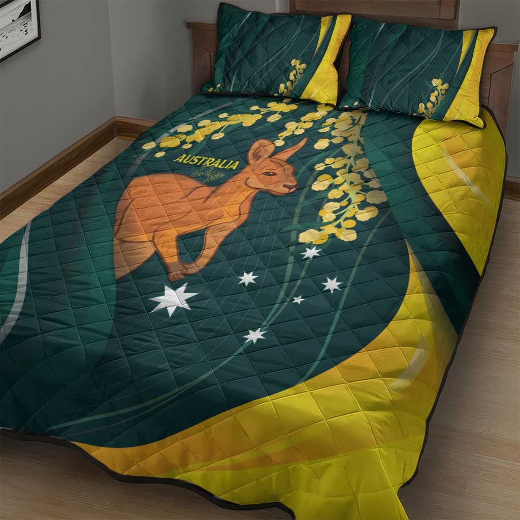 Australia Day Quilt Bed Set Kangaroo National Color