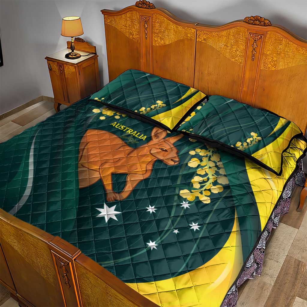 Australia Day Quilt Bed Set Kangaroo National Color