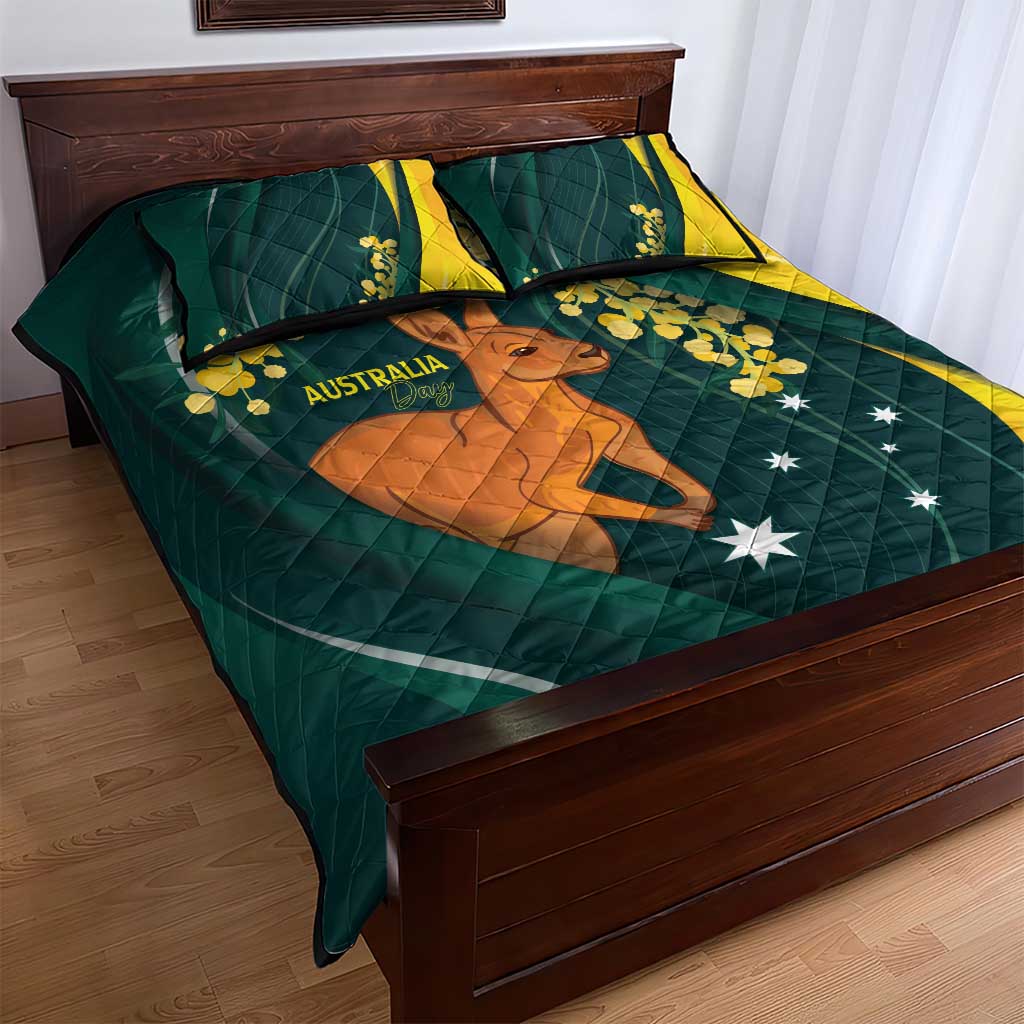 Australia Day Quilt Bed Set Kangaroo National Color