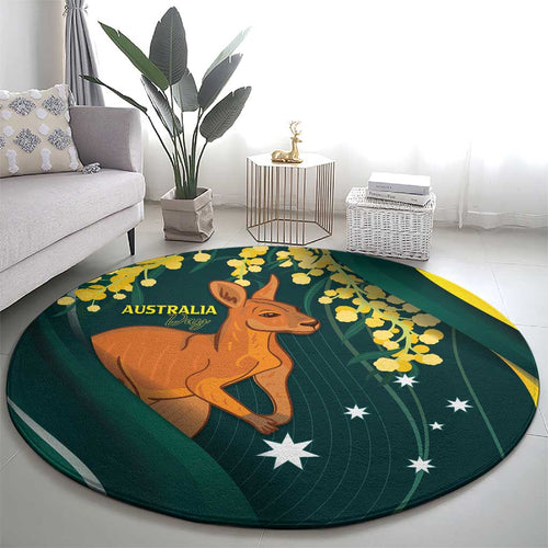 Australia Day Round Carpet Kangaroo National Color
