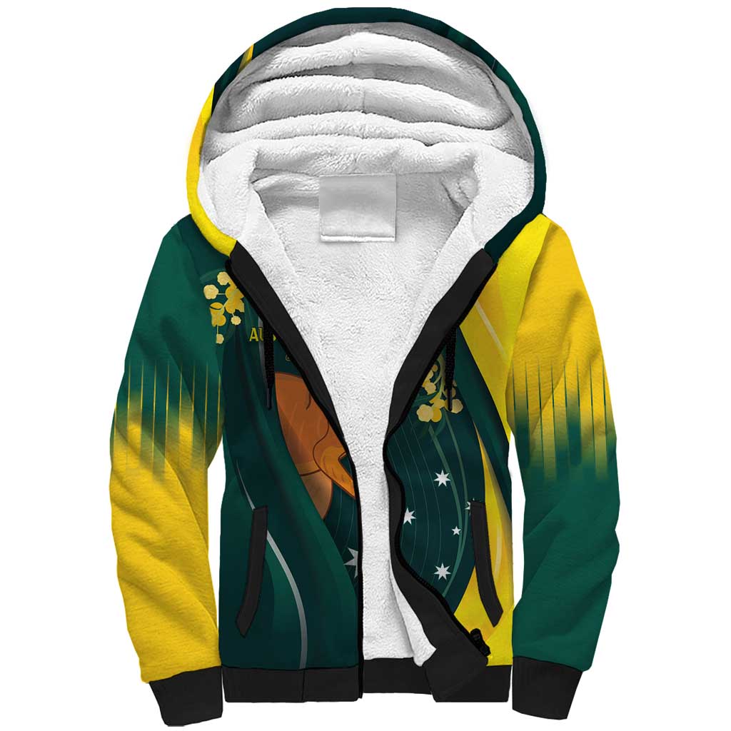 Australia Day Sherpa Hoodie Kangaroo National Color