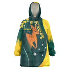 Australia Day Wearable Blanket Hoodie Kangaroo National Color