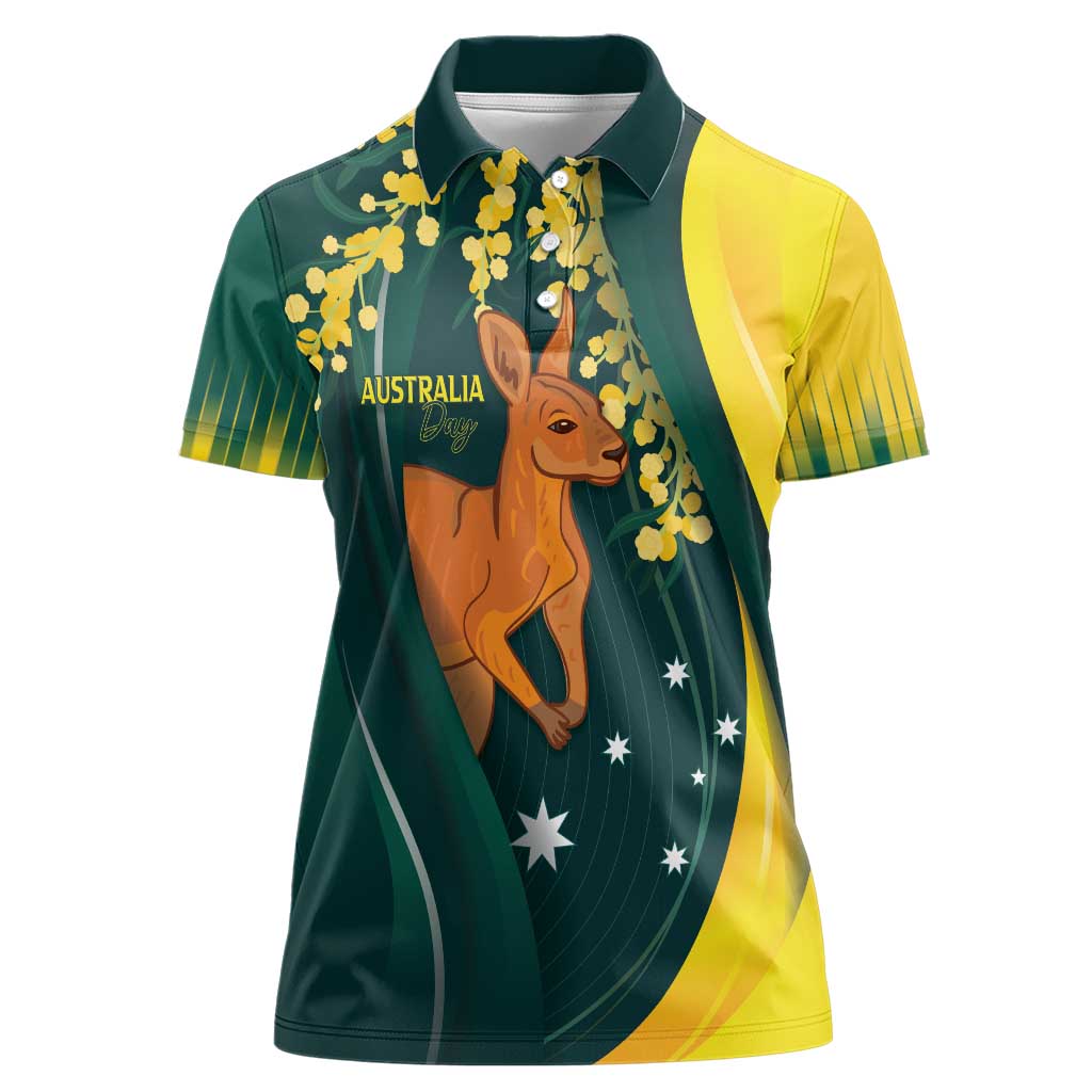 Australia Day Women Polo Shirt Kangaroo National Color