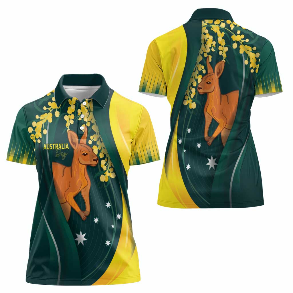 Australia Day Women Polo Shirt Kangaroo National Color