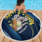 Australia Day Beach Blanket Koala Blue Modern Vibe