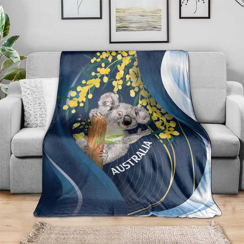 Australia Day Blanket Koala Blue Modern Vibe
